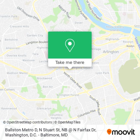 Ballston Metro D, N Stuart St, NB @ N Fairfax Dr map