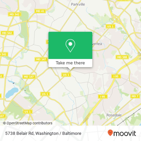 5738 Belair Rd, Baltimore, MD 21206 map