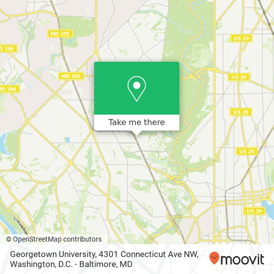 Mapa de Georgetown University, 4301 Connecticut Ave NW