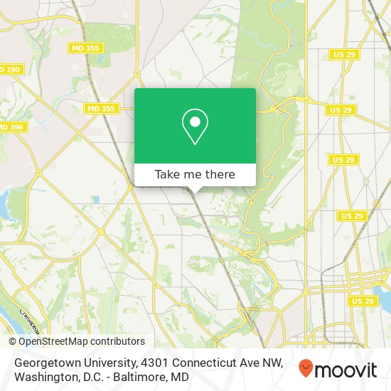 Georgetown University, 4301 Connecticut Ave NW map