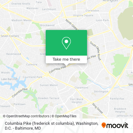 Mapa de Columbia Pike (frederick st columbia)