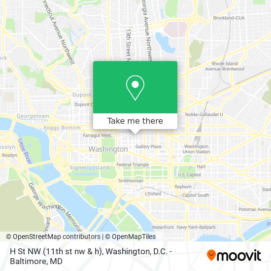 H St NW (11th st nw & h) map