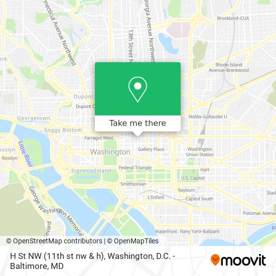 Mapa de H St NW (11th st nw & h)