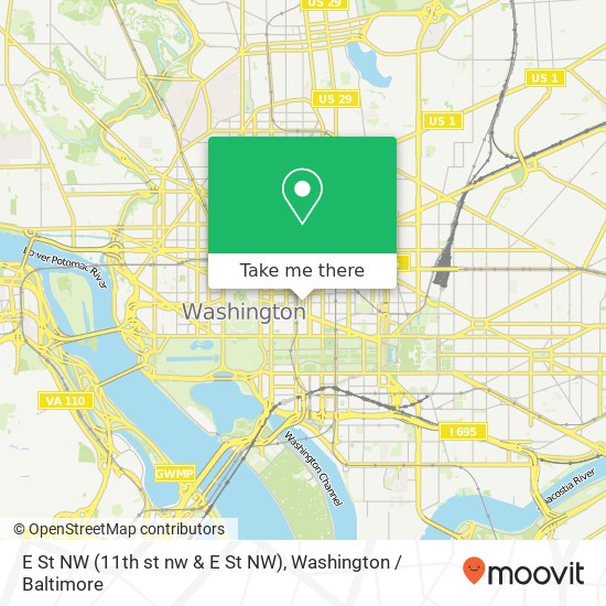 Mapa de E St NW (11th st nw & E St NW), Washington, DC 20004