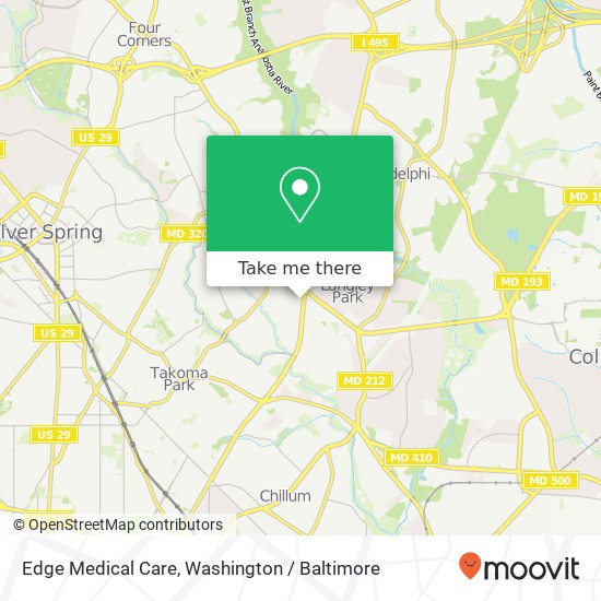 Edge Medical Care, 7676 New Hampshire Ave map
