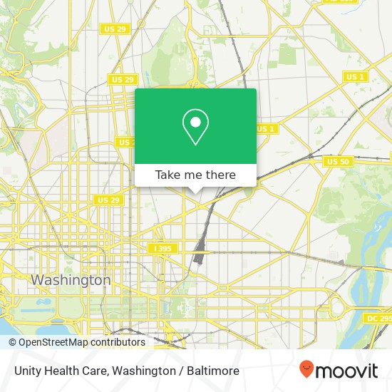Mapa de Unity Health Care, 101 Q St NE