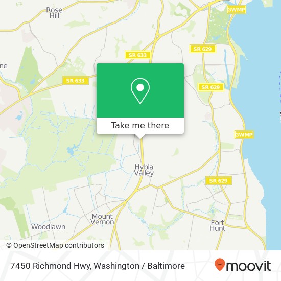 Mapa de 7450 Richmond Hwy, Alexandria, VA 22306