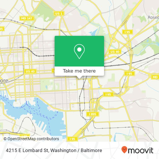 Mapa de 4215 E Lombard St, Baltimore, MD 21224