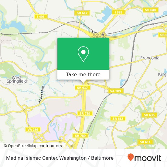Madina Islamic Center, 6805 Backlick Rd map