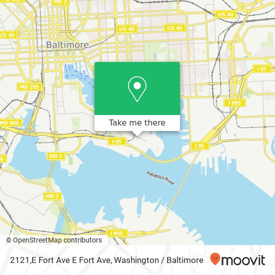 Mapa de 2121,E Fort Ave E Fort Ave, Baltimore, MD 21230