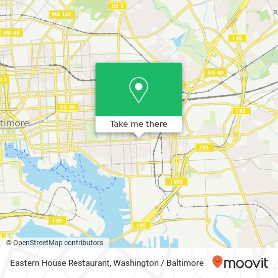 Mapa de Eastern House Restaurant, 3706 Eastern Ave