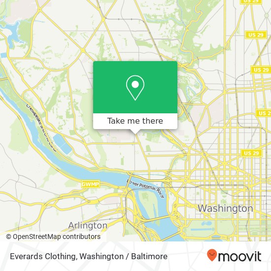 Mapa de Everards Clothing, 1802 Wisconsin Ave NW