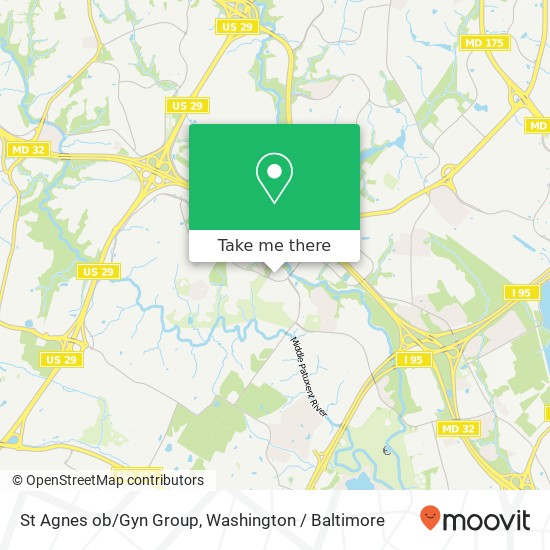 Mapa de St Agnes ob / Gyn Group, 8945 Guilford Rd