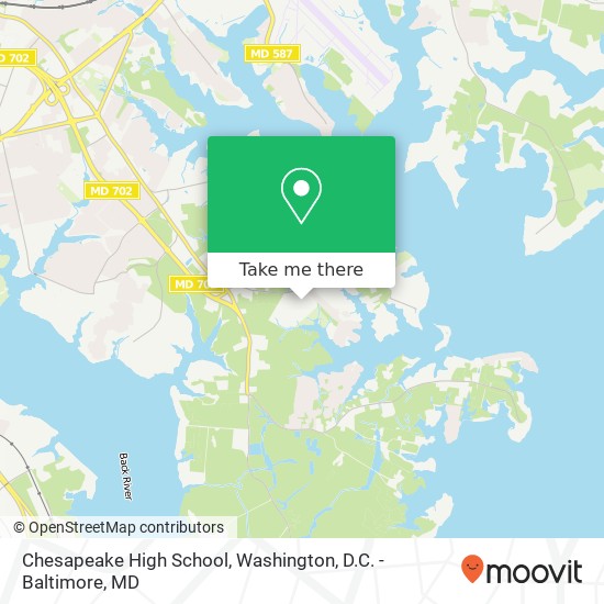 Mapa de Chesapeake High School, 1801 Turkey Point Rd