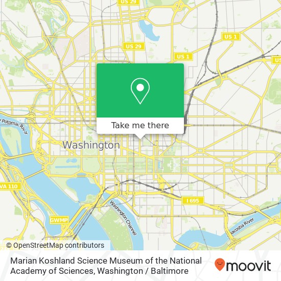 Marian Koshland Science Museum of the National Academy of Sciences map