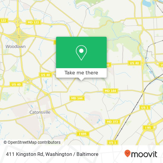 Mapa de 411 Kingston Rd, Baltimore, MD 21229