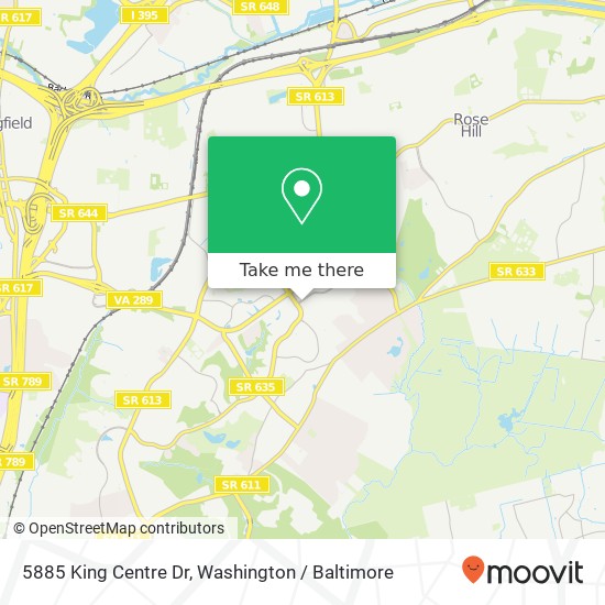 Mapa de 5885 King Centre Dr, Alexandria, VA 22315