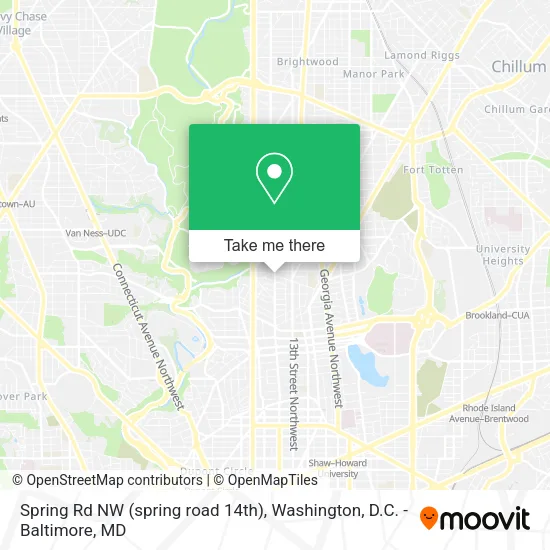Mapa de Spring Rd NW (spring road 14th)
