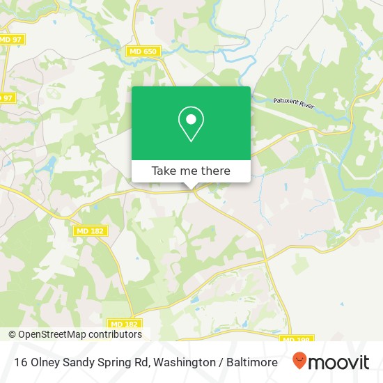 Mapa de 16 Olney Sandy Spring Rd, Ashton, MD 20861
