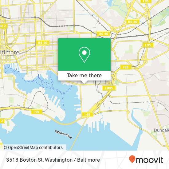 Mapa de 3518 Boston St, Baltimore, MD 21224