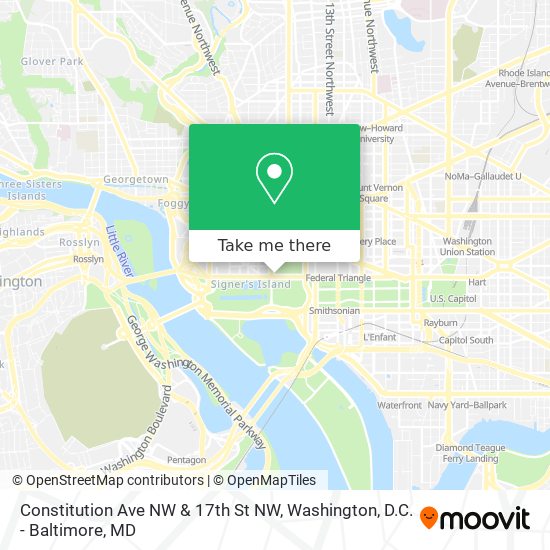 Mapa de Constitution Ave NW & 17th St NW