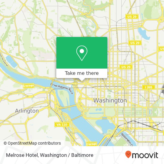 Mapa de Melrose Hotel, 2430 Pennsylvania Ave NW