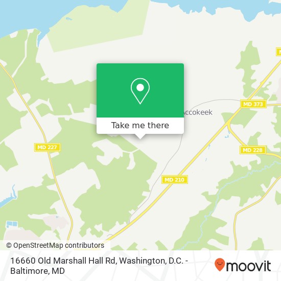 Mapa de 16660 Old Marshall Hall Rd, Accokeek, MD 20607