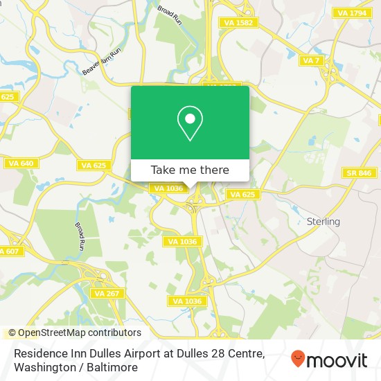 Mapa de Residence Inn Dulles Airport at Dulles 28 Centre, 45250 Monterey Pl