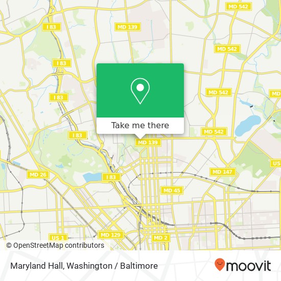 Mapa de Maryland Hall, Baltimore, MD