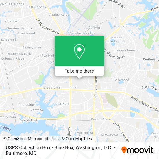 USPS Collection Box - Blue Box map