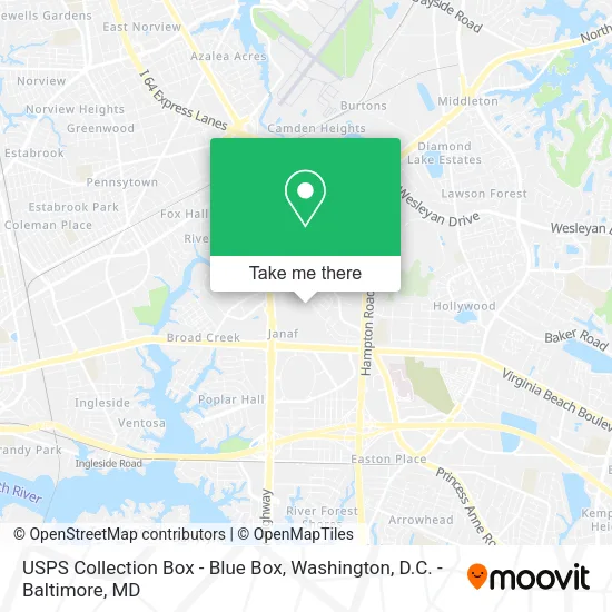 USPS Collection Box - Blue Box map