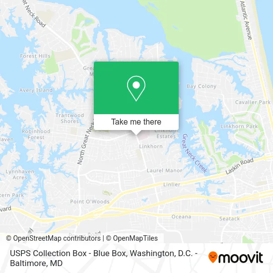 USPS Collection Box - Blue Box map