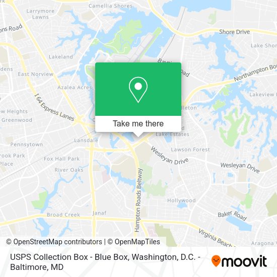 USPS Collection Box - Blue Box map