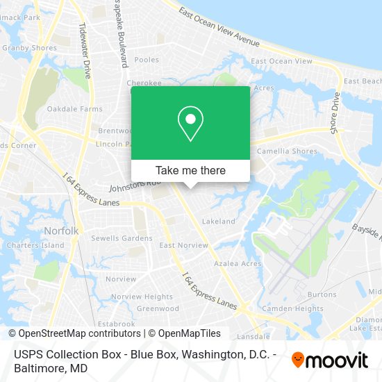USPS Collection Box - Blue Box map