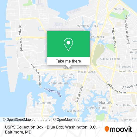 USPS Collection Box - Blue Box map