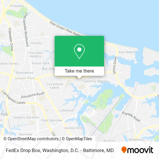 Mapa de FedEx Drop Box