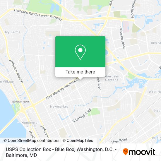 USPS Collection Box - Blue Box map