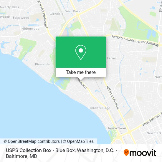 Mapa de USPS Collection Box - Blue Box