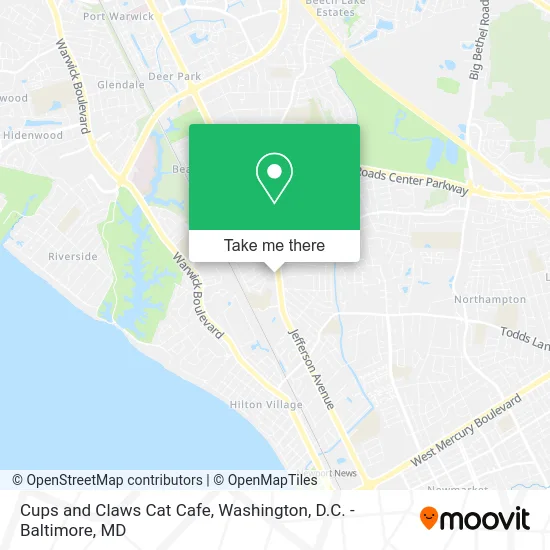 Cups and Claws Cat Cafe map