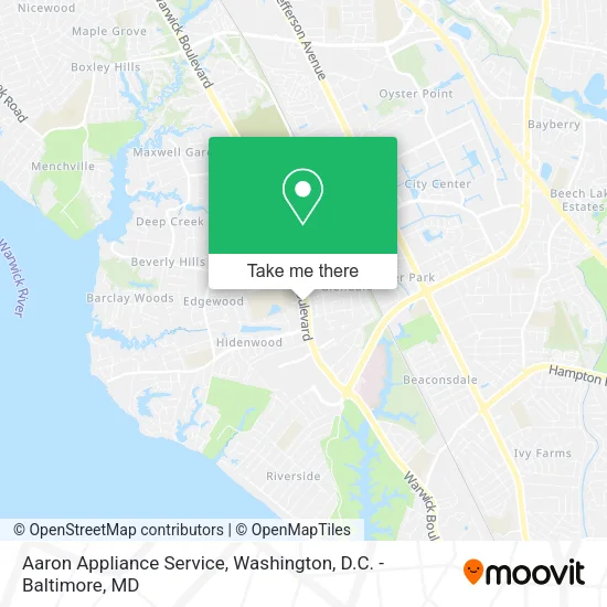 Mapa de Aaron Appliance Service