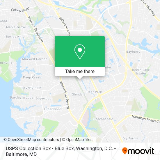 USPS Collection Box - Blue Box map
