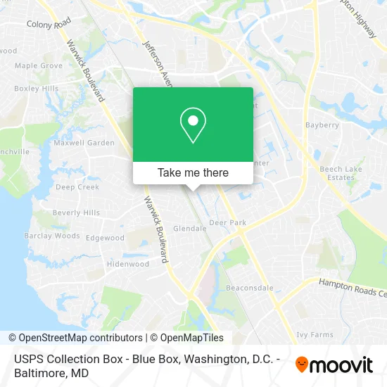 USPS Collection Box - Blue Box map
