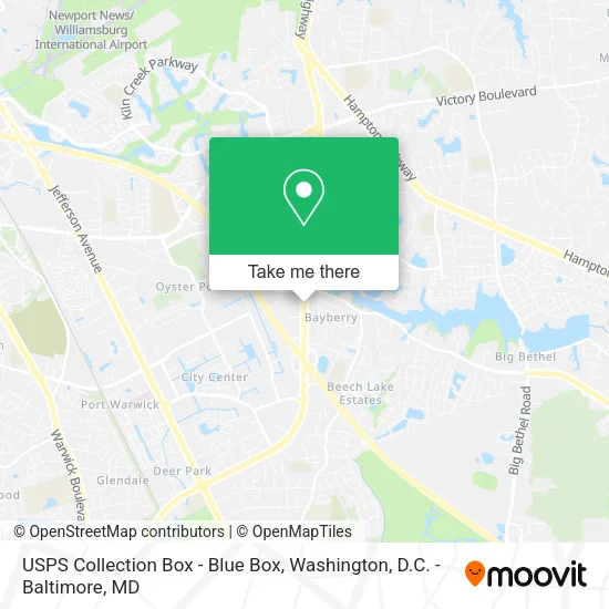 USPS Collection Box - Blue Box map