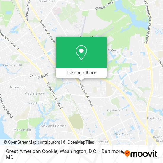 Great American Cookie map