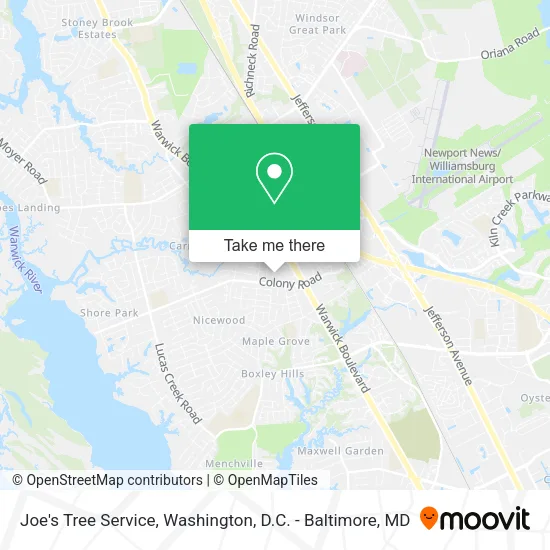 Joe's Tree Service map
