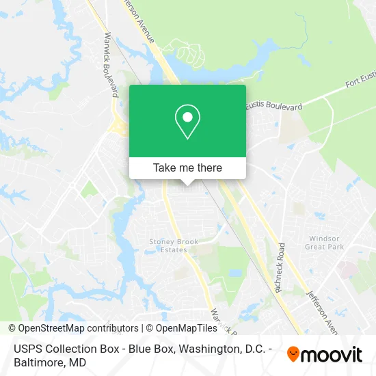USPS Collection Box - Blue Box map