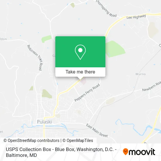 USPS Collection Box - Blue Box map