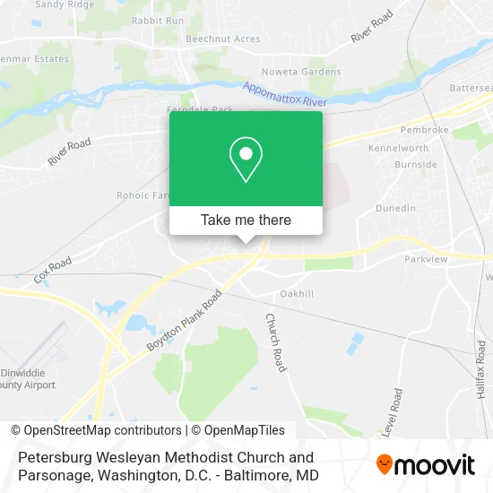 Mapa de Petersburg Wesleyan Methodist Church and Parsonage