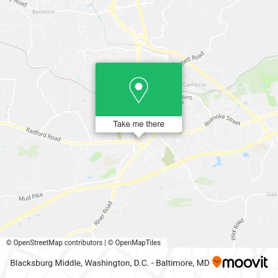 Mapa de Blacksburg Middle