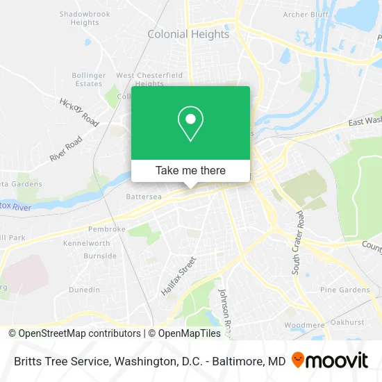 Mapa de Britts Tree Service